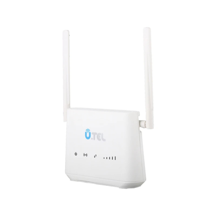 مودم روتر بیسیم 4G LTE خانگی یوتل مدل L443 با پشتیبانی اتصال سیمکارت، سرعت دانلود تا 150 مگابیت بر ثانیه، آپلود 50 مگابیت بر ثانیه، 4 پورت LAN، آنتن 2x2 MIMO و استاندارد بیسیم 802.11b/g/n